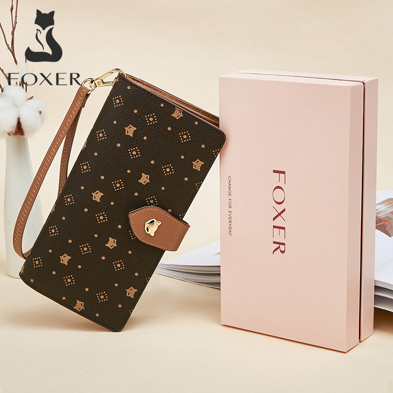 Monogram Keychain Leather - Женский длинный кошелек FOXER для карт