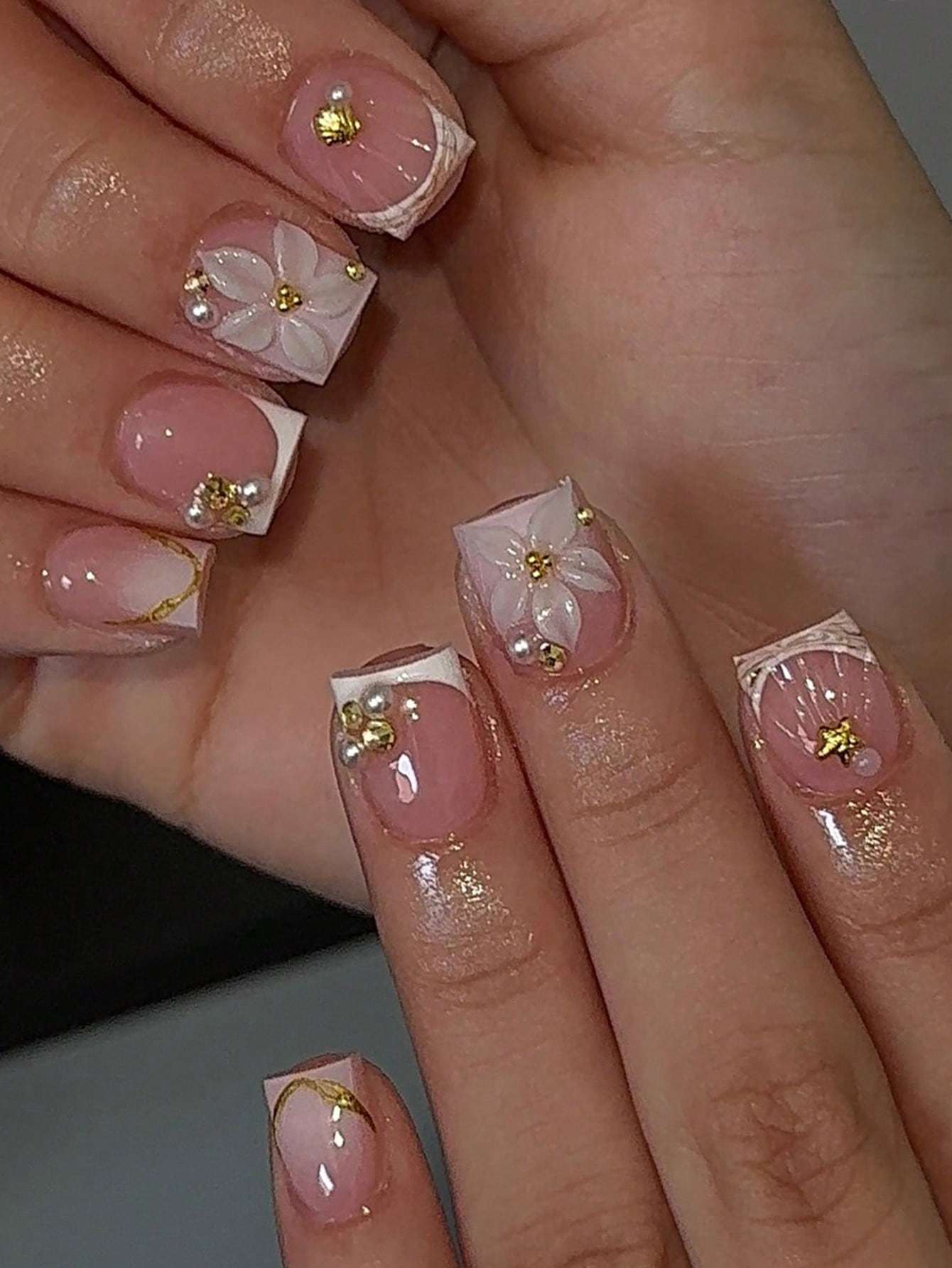 Pressed Flower Art - 24 шт. коротких квадратных белых акриловых