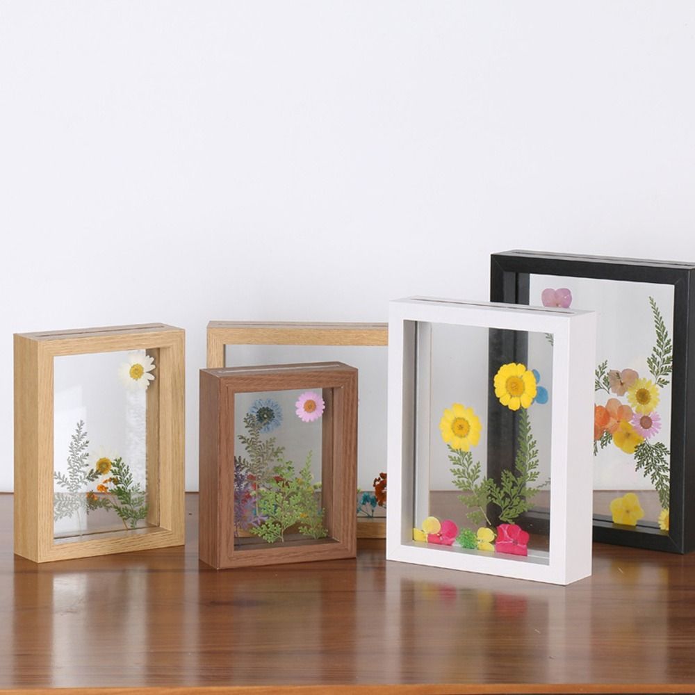 Engraved Wood Frame - Деревянная стеклянная рамка для образцов листьев,