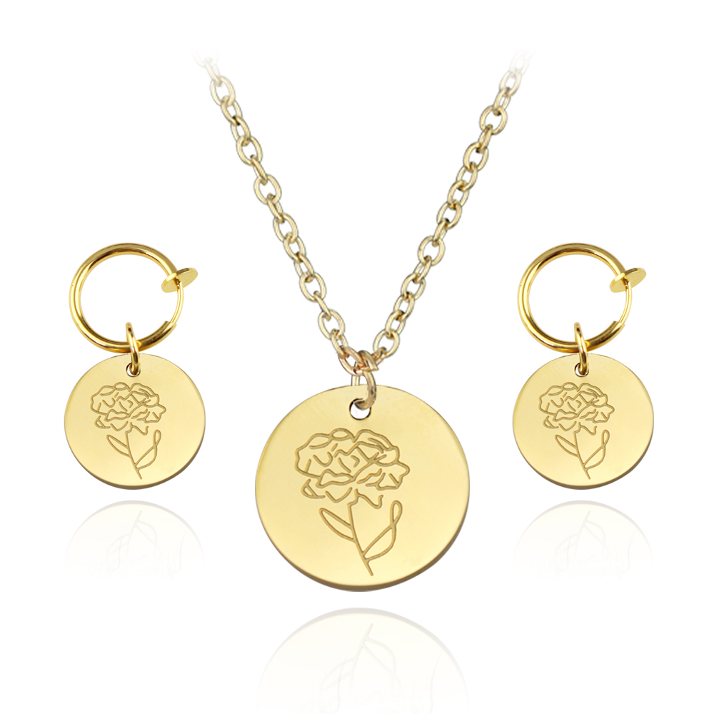 Birth Flower Necklace - Новое поступление, нержавеющая сталь, месяц рождения,