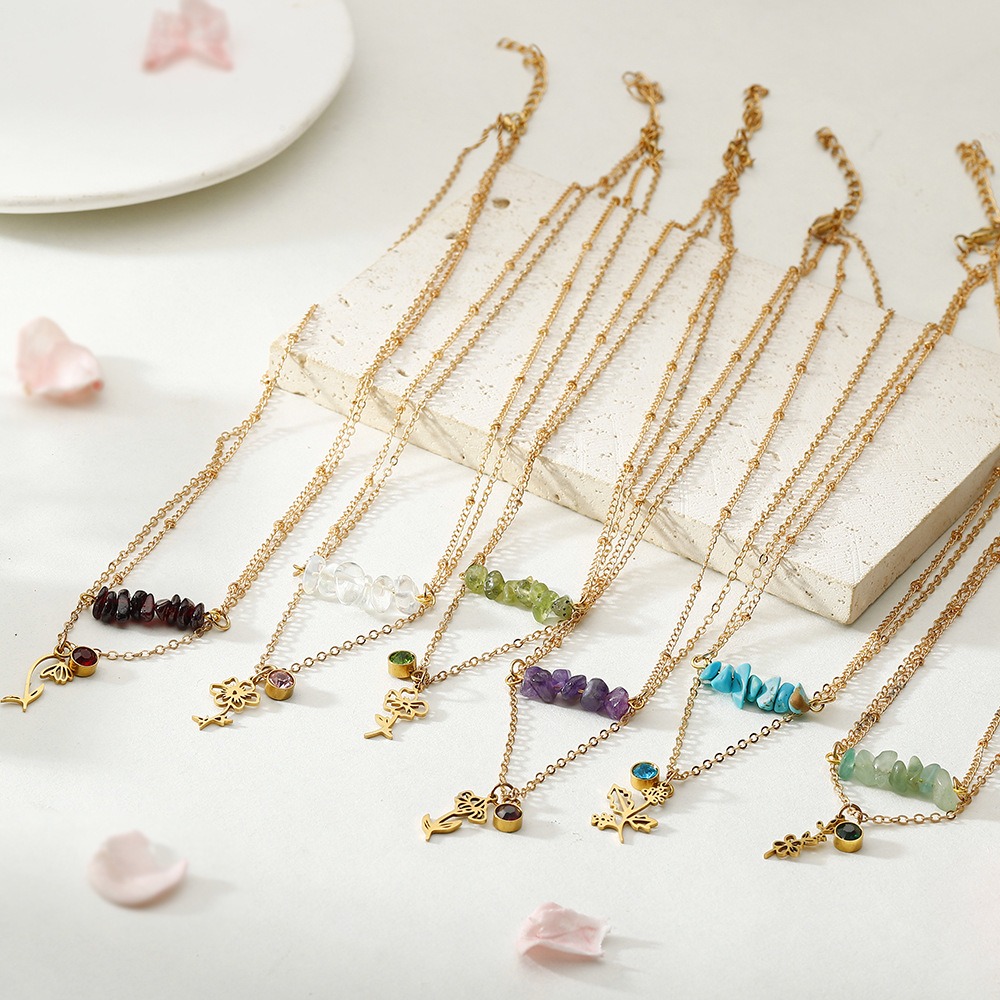 Ожерелье женское многослойное  – обзор и цена Birth Flower Necklace