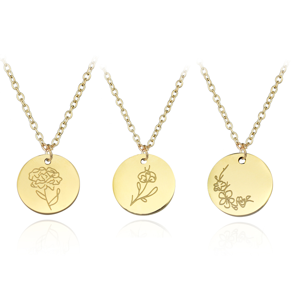 Новое поступление, нержавеющая – обзор и цена Birth Flower Necklace