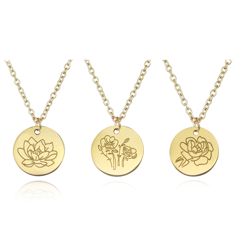 Новое поступление, нержавеющая – обзор и цена Birth Flower Necklace